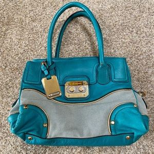 Leather and cotton bag